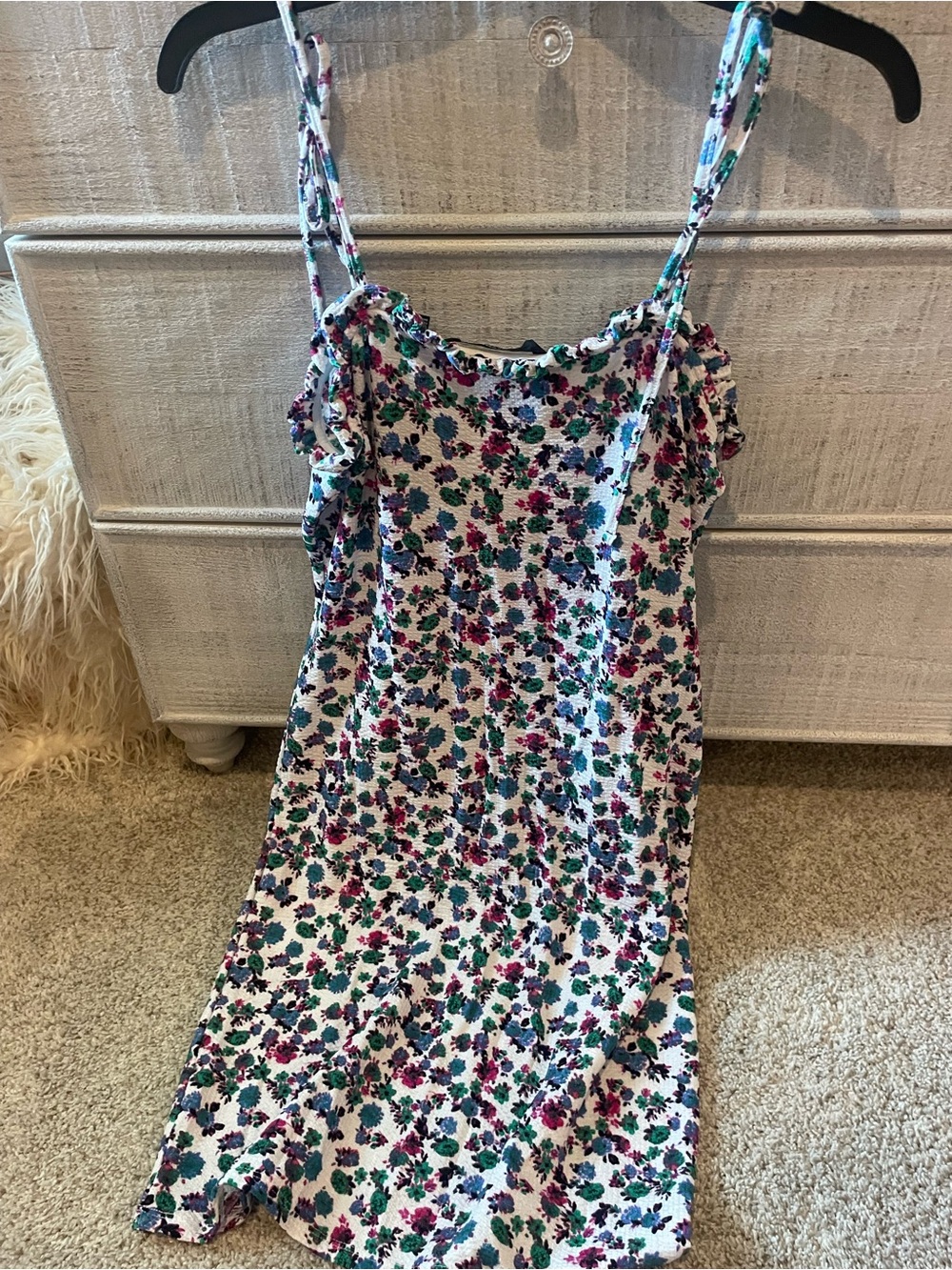 Vero Moda Floral Slip Dress in Pink, Teal & Black